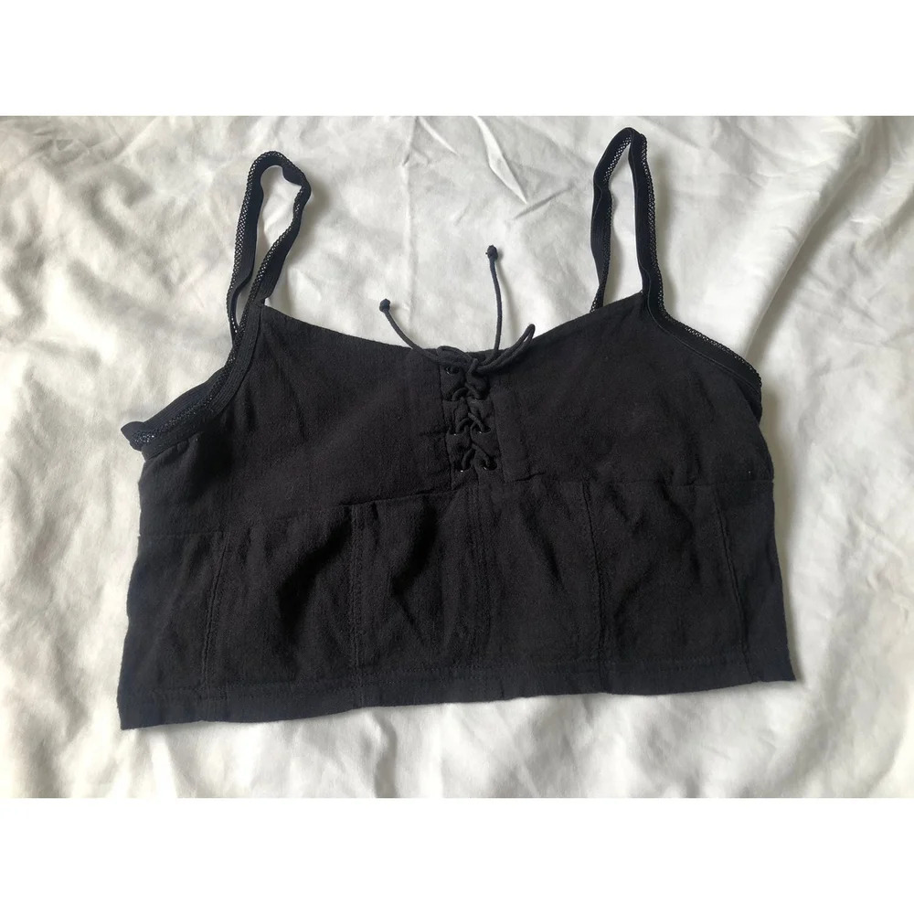 Intimately Free People Black Cropped Tank Top Sz Small